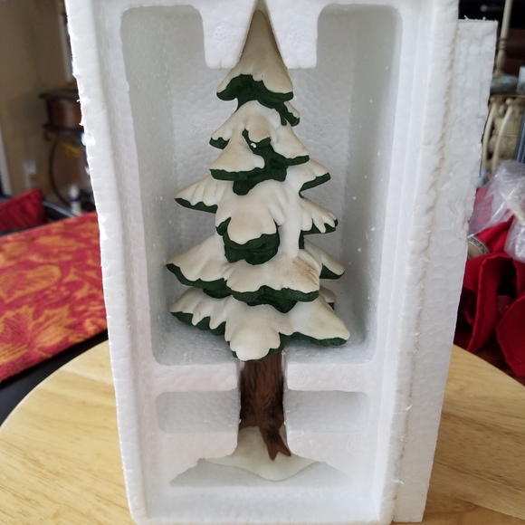 Heritage Village Collection Porcelain Pine Tree - Picture 2 of 3